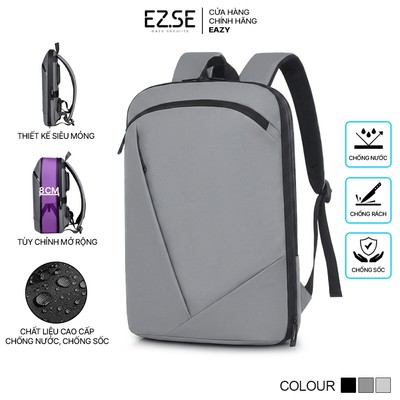 Balo đựng laptop chống sốc chống nước cao cấp EAZY BLA14 , Balo laptop siêu mỏng có mở rộng