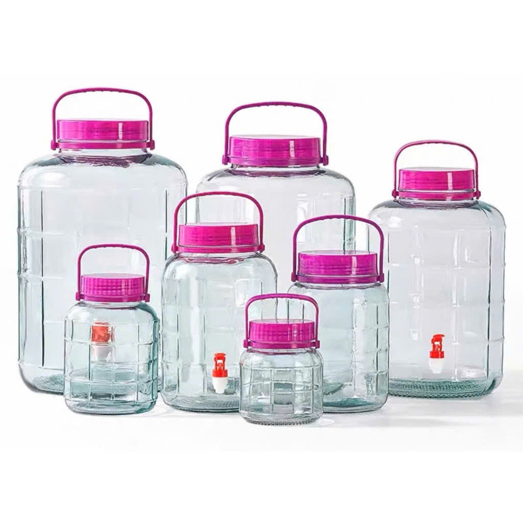 Bình thủy tinh ngâm rượu có quai sách 3L, 5L, 8L, 10L, 20L, 35L chất lượng cao.