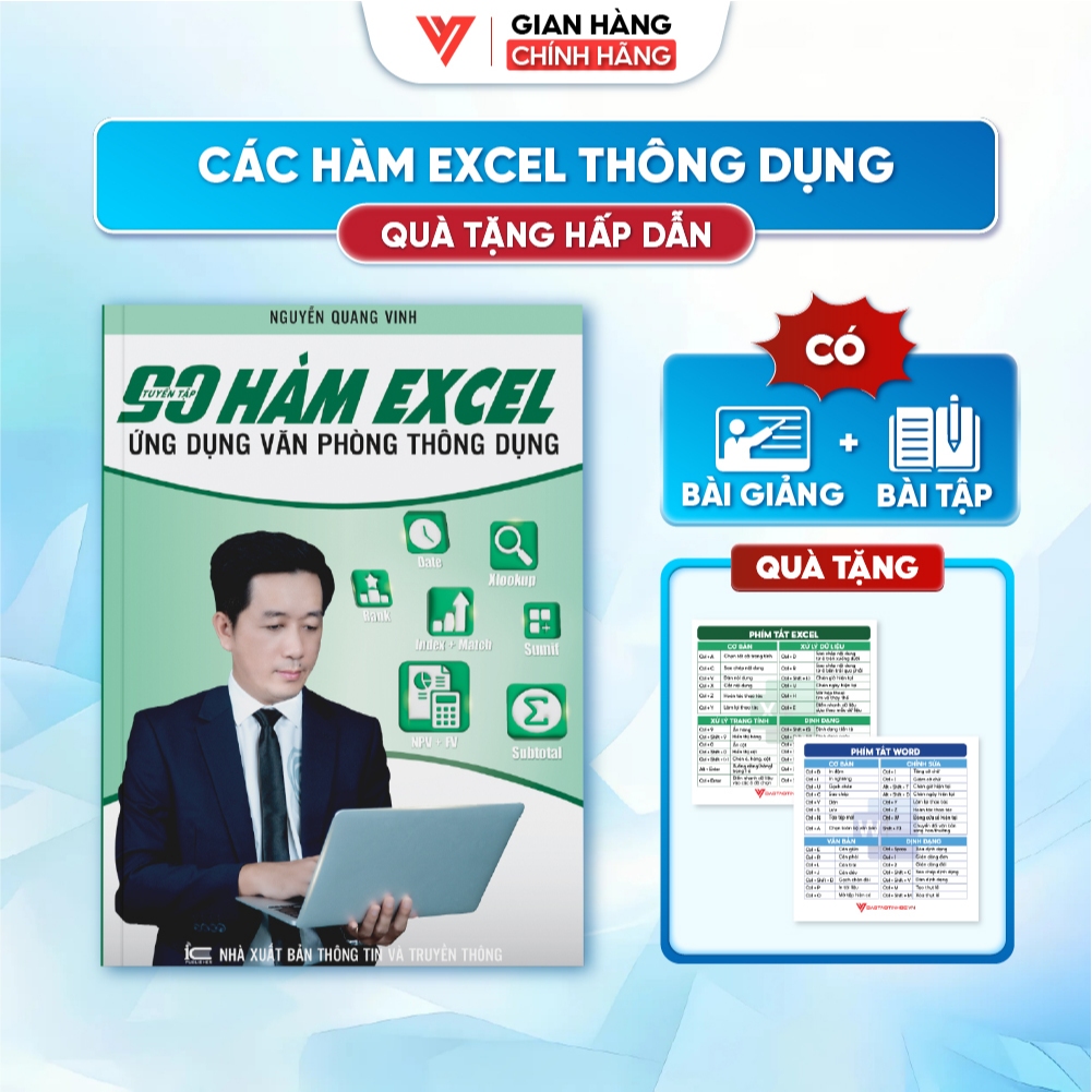 Sách 90 Hàm Excel Ứng Dụng Văn Phòng Thông Dụng - Nguyễn Quang Vinh - D07