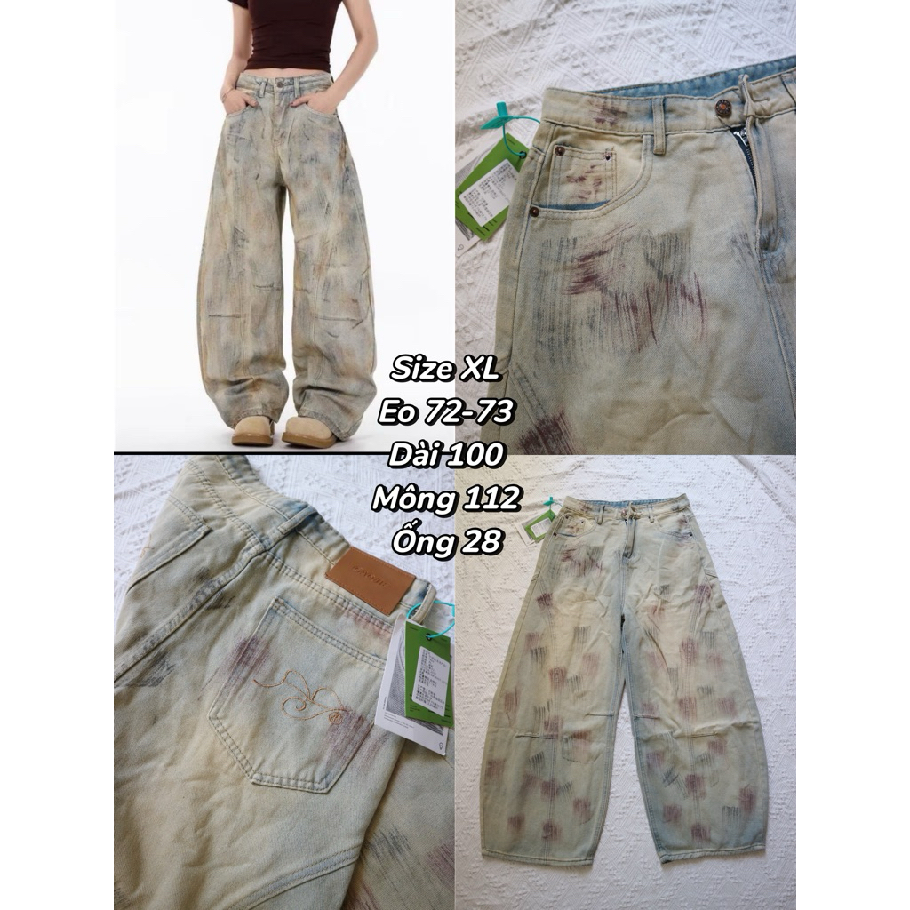 PASS Quần jean size XL (số đo trên ảnh) new 100% (còn tag)