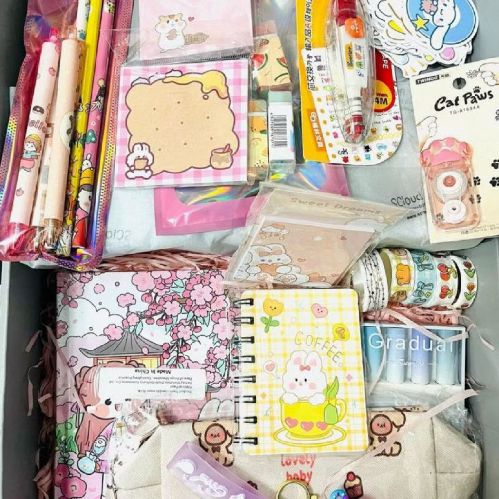 (Đọc kĩ mô tả) Lucky Box Học Tập, văn phòng phẩm, lucky box nhân phẩm, siêu xinh siêu hời.