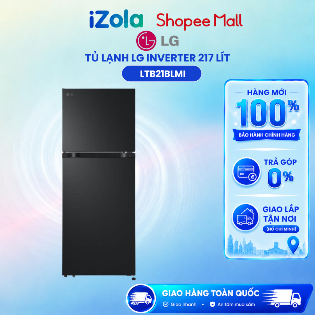 LTB21BLMI - Tủ lạnh LG Inverter 217 lít LTB21BLMI - Hàng chính hãng