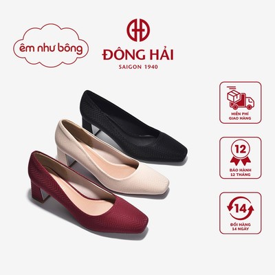  [ÊM NHƯ BÔNG] Giày Cao Gót Đông Hải Pumps Hebe Vân Da Trăn - G81S5