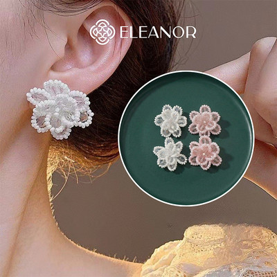 Bông tai nữ chuôi bạc 925 Eleanor Accessories hình hoa đính đá phụ kiện trang sức khuyên tai 11988