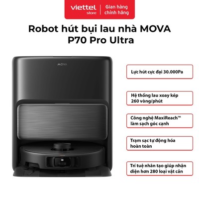 Robot Hút Bụi Lau Nhà MOVA P70 Pro Ultra | Lực Hút Đỉnh Cao 30.000Pa | Giặt Nước Nóng 100 Độ