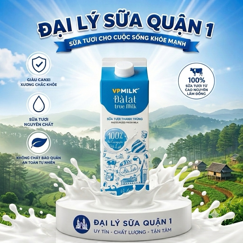 Sữa Tươi Thanh Trùng VPMILK không đường 950ml
