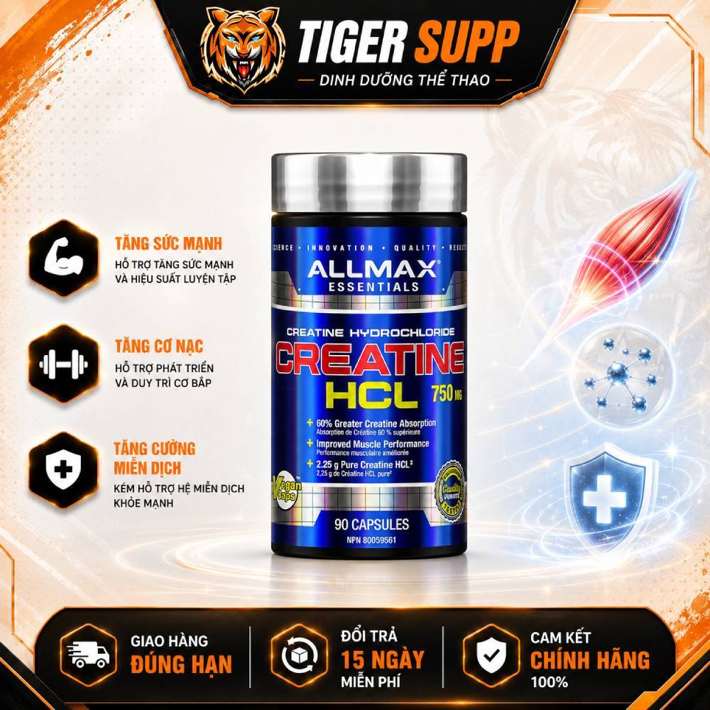 Allmax Creatine HCL 750mg Công Thức Chuyên Biệt Cho Người Tập Luyện