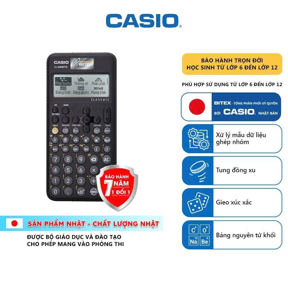 Máy tính Casio Fx-880BTG CAM KẾT HÀNG CHÍNH HÃNG