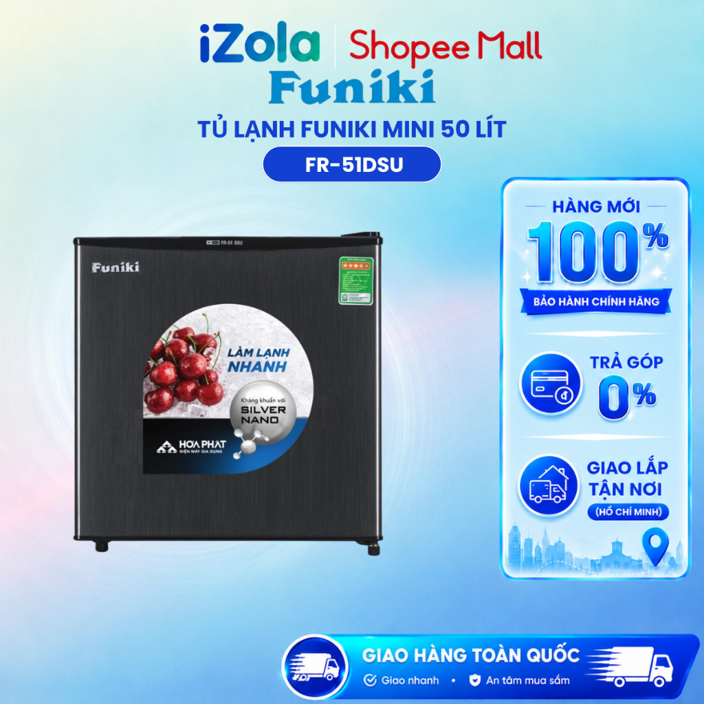 FR-51DSU - Tủ lạnh Funiki FR-51DSU tủ mini 50 lít - Hàng chính hãng
