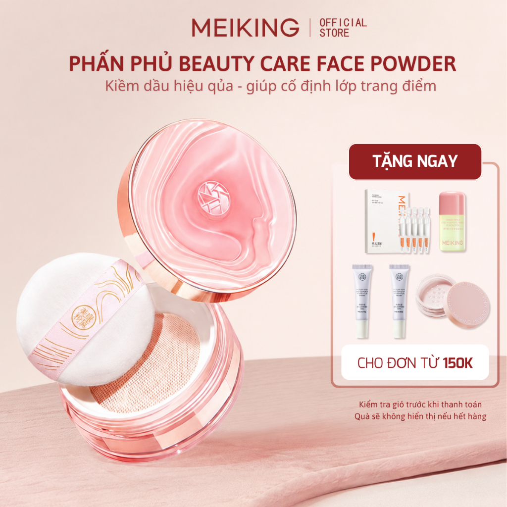 Phấn Phủ Kiềm Dầu MEIKING Beauty Care Face Powder Làm Mờ Lỗ Chân Lông Giữ Nền Bền Màu 7g