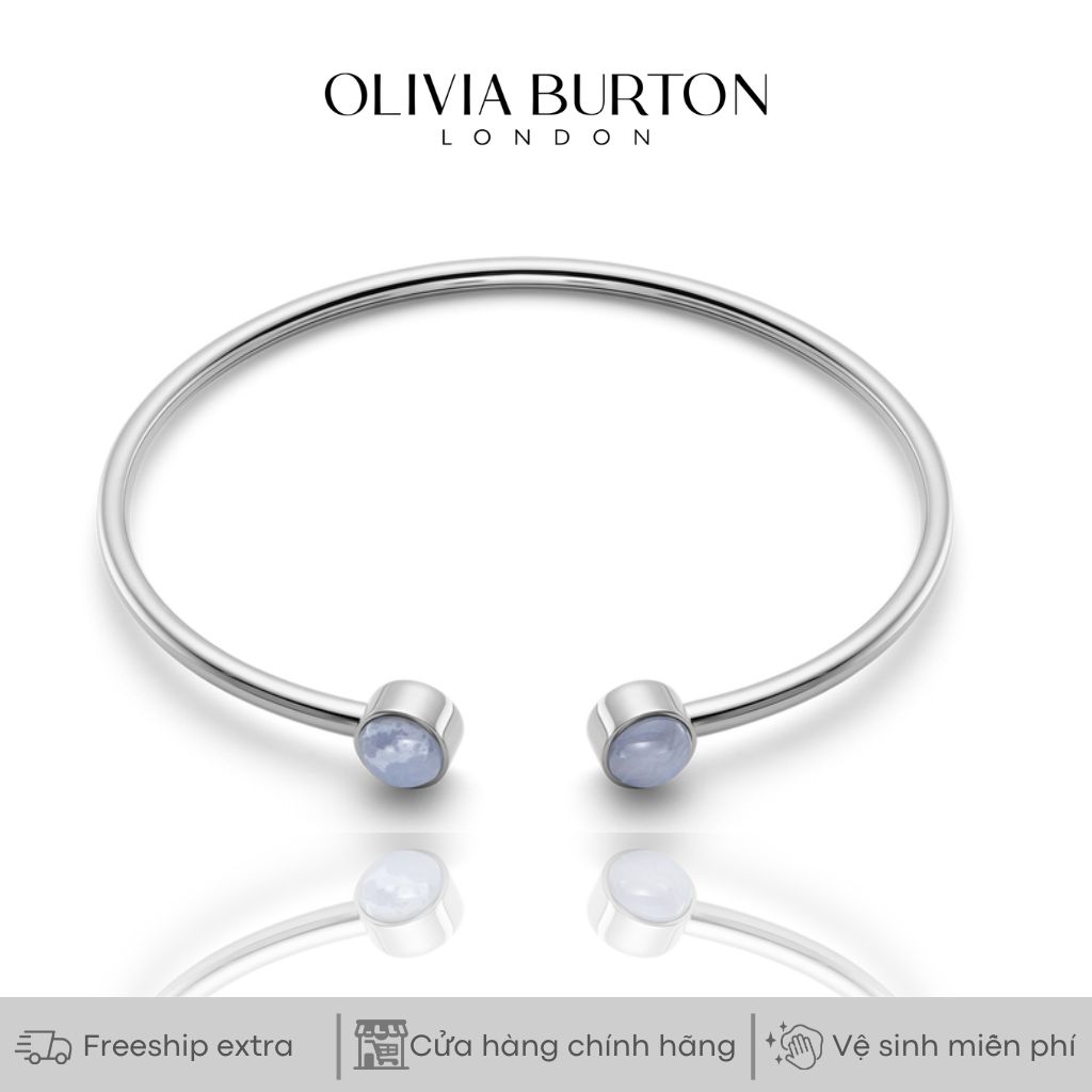 Vòng tay nữ Olivia Burton Purple Agate màu bạc tròn