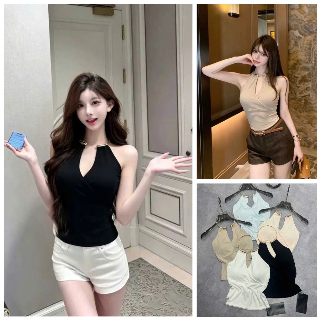 [Follow shop nhận mã 10k] Áo thun yếm cổ kiềng có đệm UMEE STORE AP1067