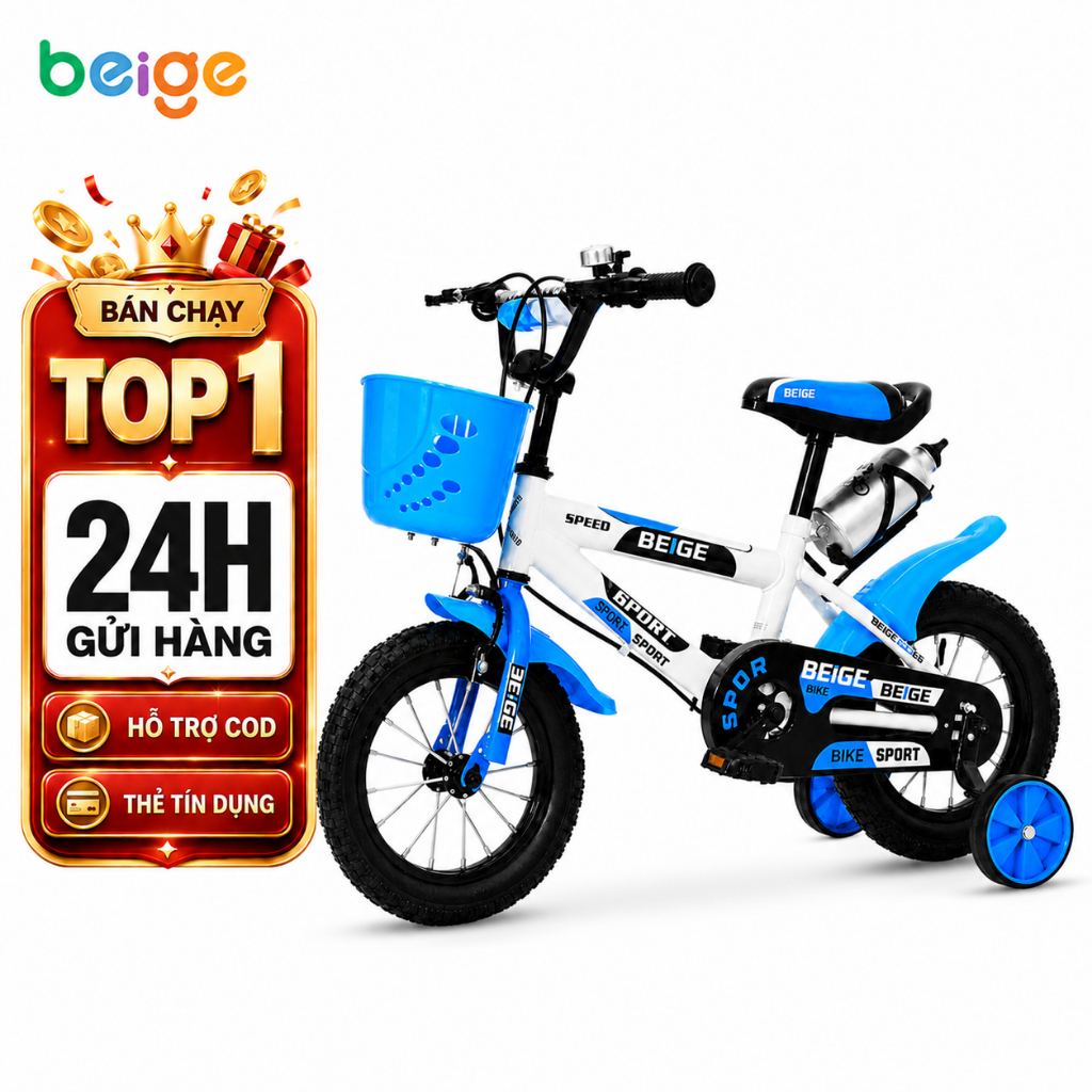 Beige Xe đạp cho bé 2 tuổi Beige, Xe đạp cho bé 2 tuổi 5 tuổi – Nâng cấp bao bì xe đạp trẻ em