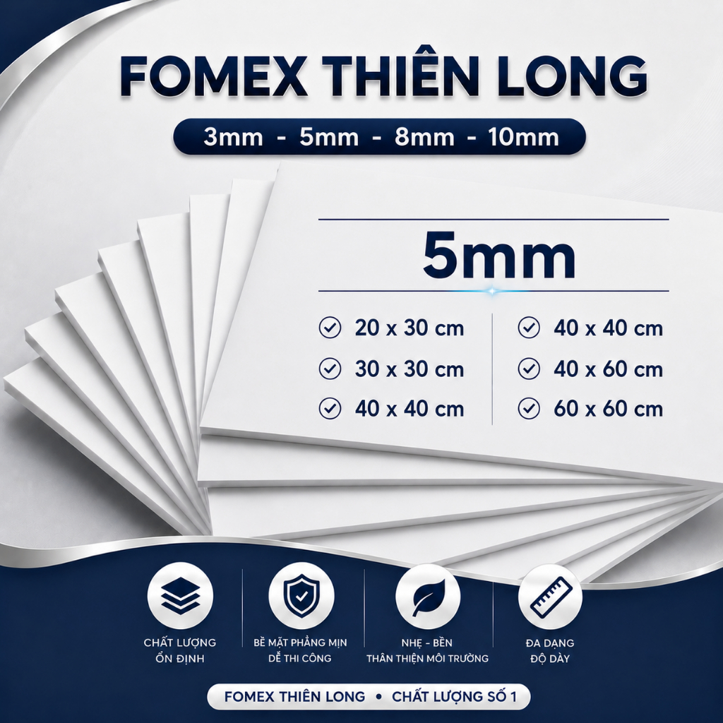 Tấm Fomex, Tấm Bìa Mô Hình, Tấm Fomex, Bìa Formex Trắng Dày 3mm.