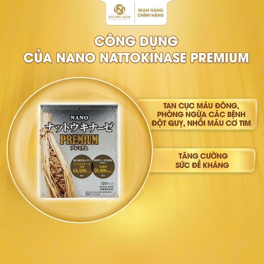 Viên Uống Nano NattoKinase Premium 60.000 FU(60 viên - 330 viên/hộp)-Nhật Bản