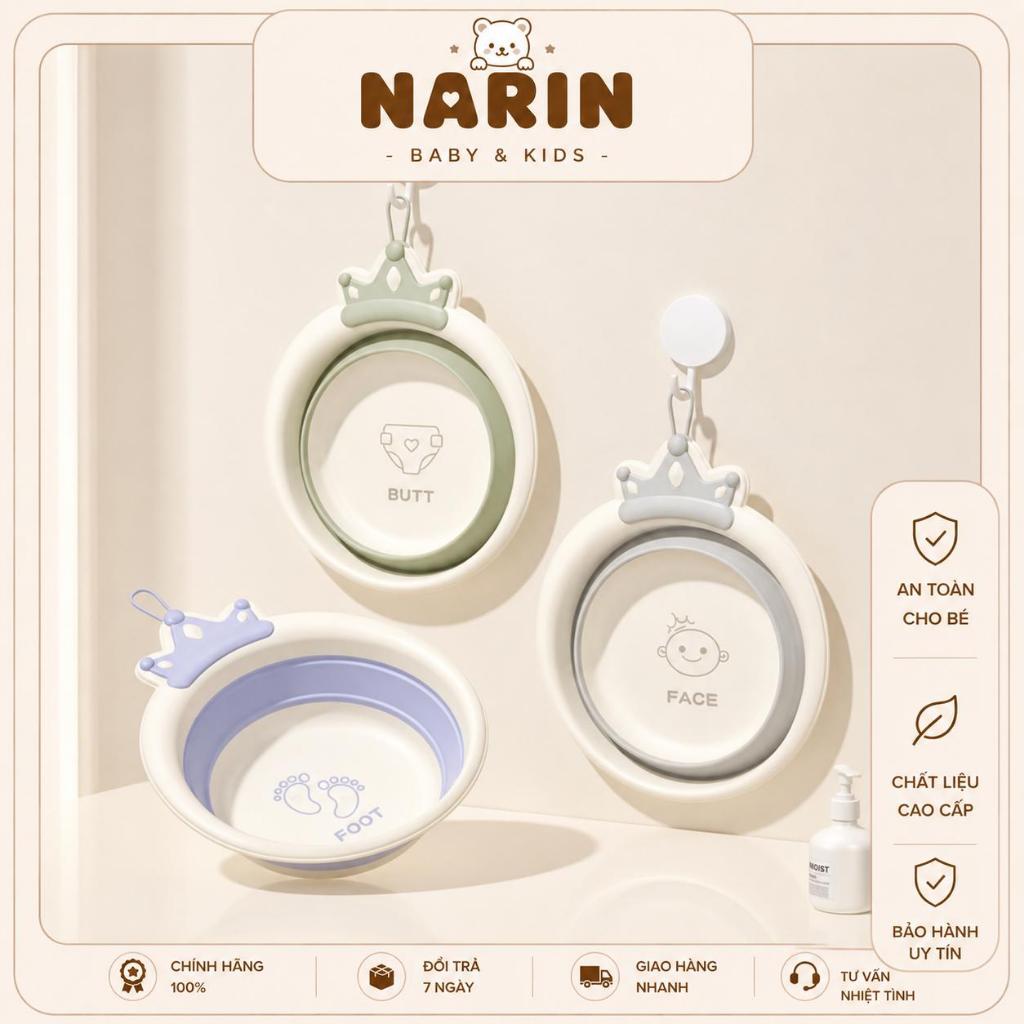 Chậu rửa mặt gấp gọn Barrot BR035 vương miện thiết kế chắc chắn dày dặn chịu lực tốt dễ dàng vệ sinh