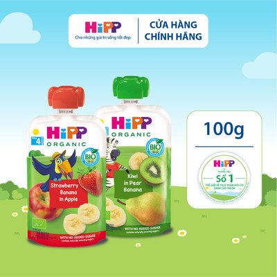Dinh dưỡng 100% trái cây nghiền Organic HiPPiS Đủ Vị 100g - nhập khẩu Áo