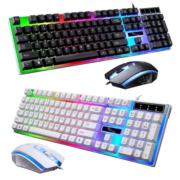 COMBO PHÍM CHUỘT GIẢ CƠ LED RGB G21B ( TRẮNG OR ĐEN )