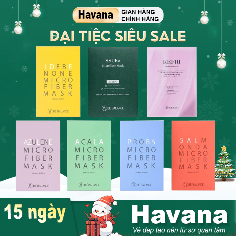 Mặt Nạ Vải Vi Sợi BE' BALANCE MICRO FIBER MASK 3in1 giúp Làm Đẹp và Chăm Sóc Da 32ml Hộp 10 Miếng HVN