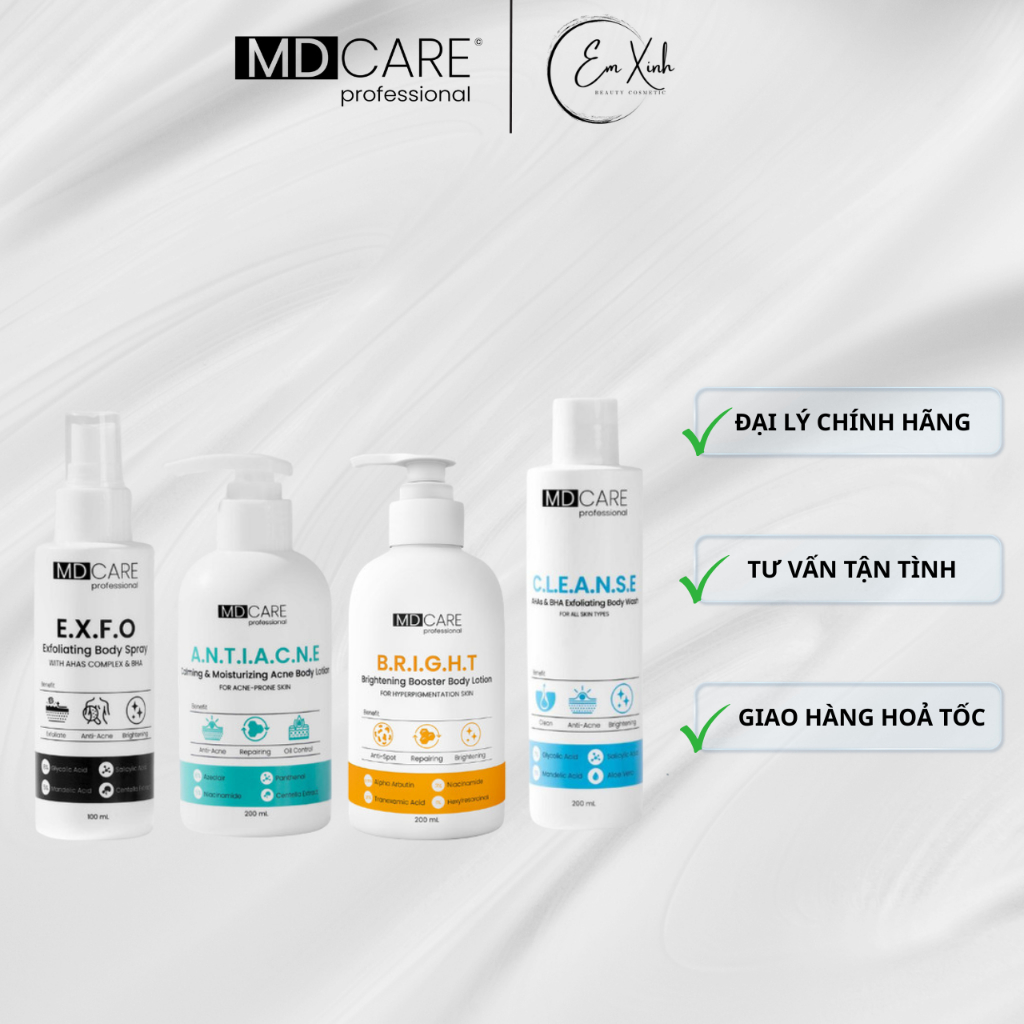 [ĐẠI LÝ CHÍNH HÃNG] Bộ sữa tắm - dưỡng thể MD Care