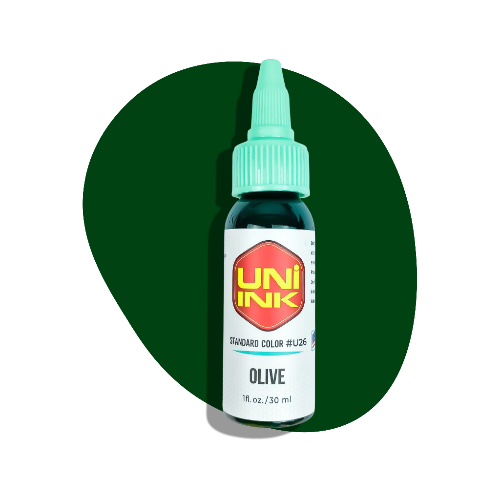 Mực Xăm UNI Olive Standard Colors Chính Hãng – Màu Xanh Olive Cho Tattoo, Gốc Nước
