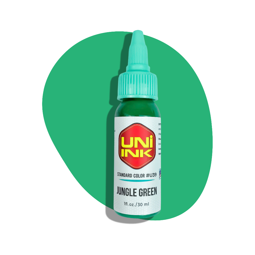 Mực Xăm UNI Jungle Green Standard Colors Chính Hãng – Màu Xanh Jungle Cho Tattoo, Gốc Nước