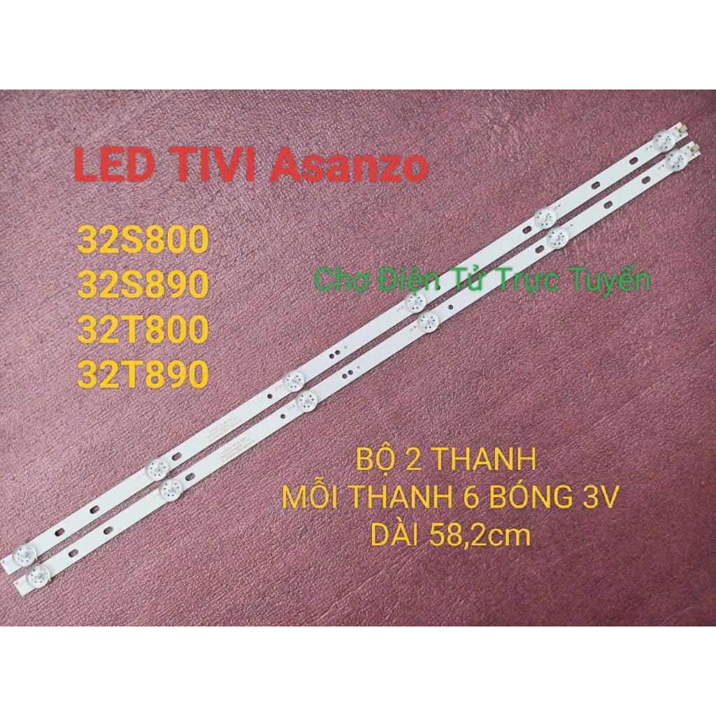LED TIVI ASANZO 32T800 32T890 32S800 32S890 JL.D32061330-083AS-M MỚI BỘ 2 THANH MỖI THANH 6 BÓNG 3V