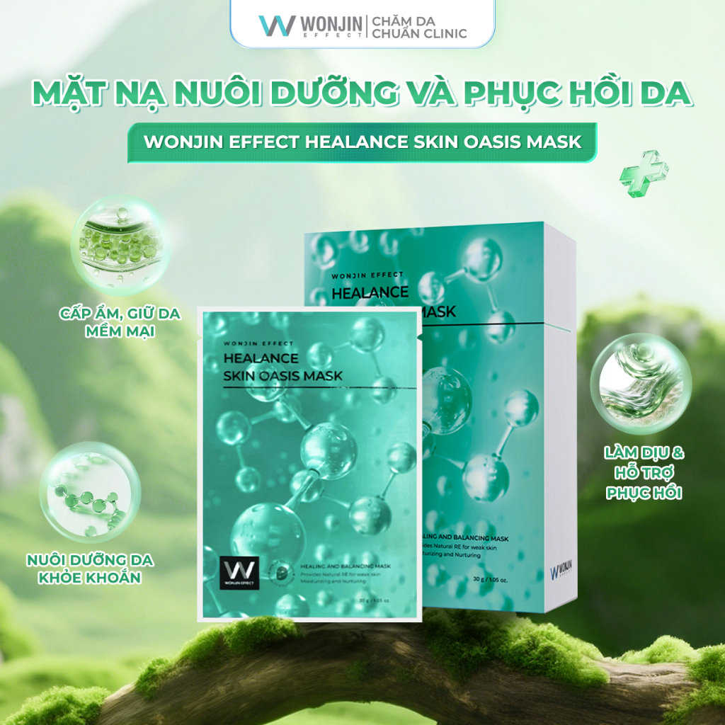 Hộp Mặt Nạ Giúp Chữa Lành Và Phục Hồi Da WonJin Effect Healance Oasis Mask 30g (30gx5)