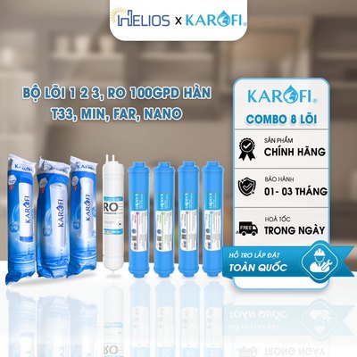 Combo 8 Lõi Lọc Nước Karofi O-i228 K-i238 Chính Hãng – Bộ Lõi 123 RO100KR 5678 Thay Thế Máy RO