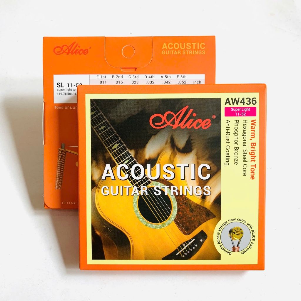Bộ 6 dây Guitar Acoustic Phosphor Bronze  Alice AW436,  AW436 Acoustic Guitar String Set, Phosphor B