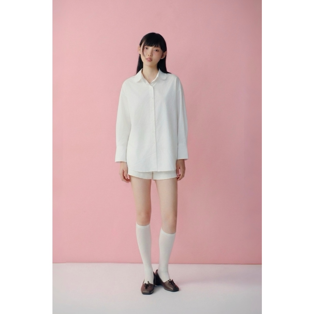 Áo sơ mi OLV tay dài dáng rộng Cotton Striped Long Sleeves Shirt nhiều màu phù hợp mọi dịp | BigBuy360 - bigbuy360.vn