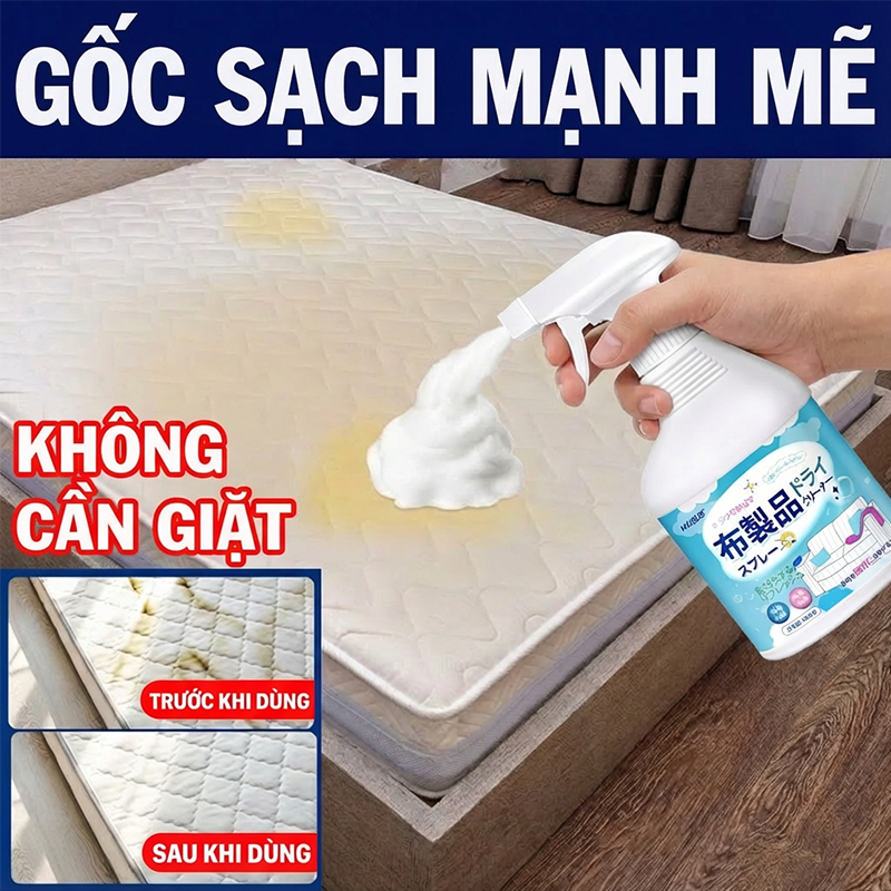Không cần tháo rời Nước giặt khô chăn ga gối đệm Tác nhân làm sạch ghế sofa…