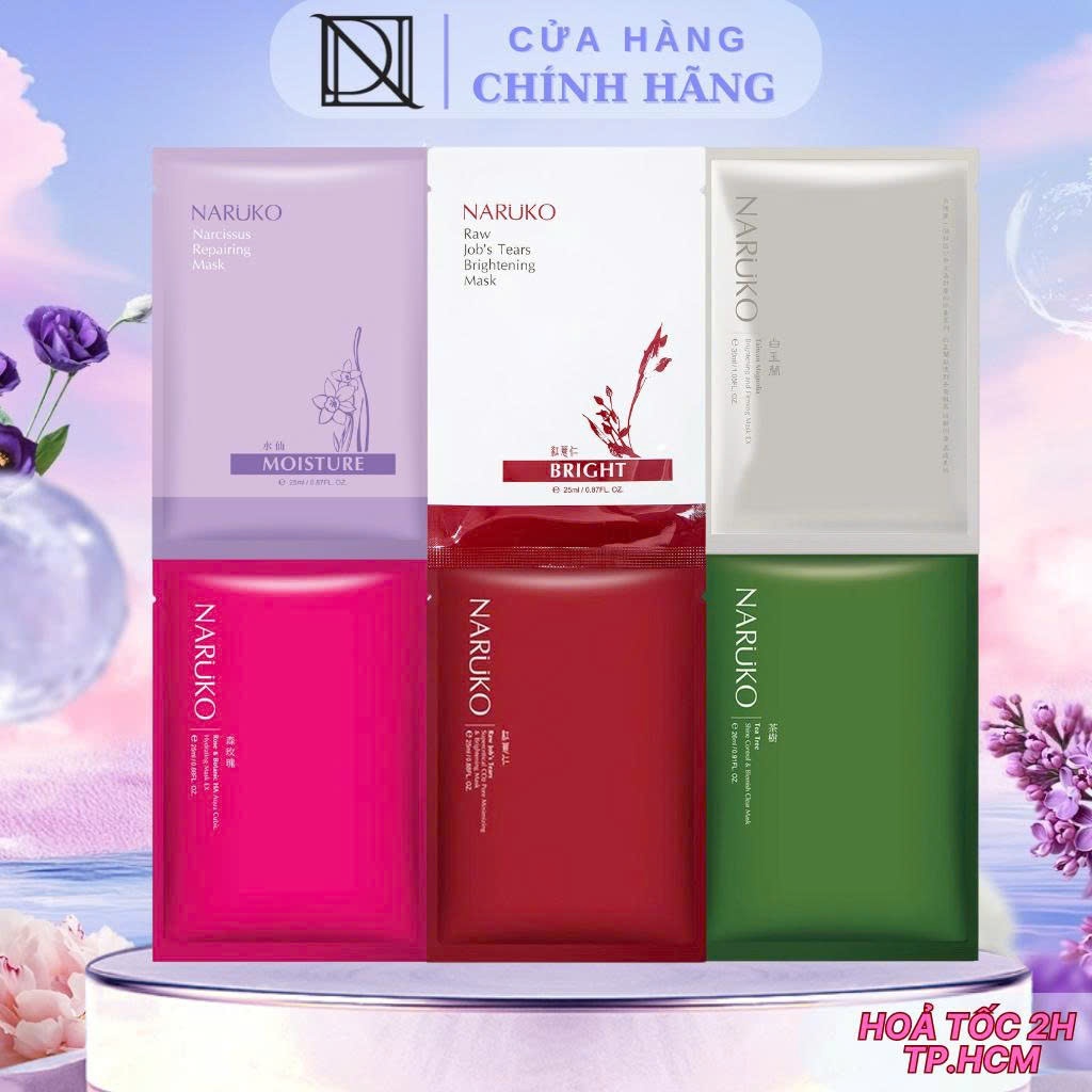 Mặt Nạ Giấy Naruko Cấp Ẩm, Hỗ Trợ Dưỡng Sáng, Phục Hồi Da Chuyên Sâu Mask Taiwan 25ml