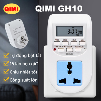 Ổ Cắm Hẹn Giờ QiMi GH10 - Tự Động Bật Tắt Thiết Bị Điện Tử Chịu Tải Cao 16 Chương Trình Hẹn Giờ