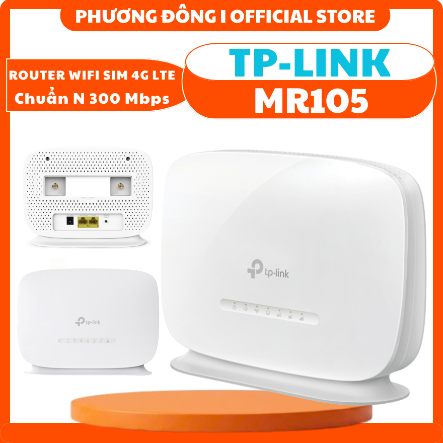 ROUTER WIFI DÙNG SIM 4G LTE TP-LINK MR105 CHUẨN N - KẾT NỐI ỔN ĐỊNH, PHỦ SỐNG TỐT, KẾT NỐI ĐẾN 32 TH