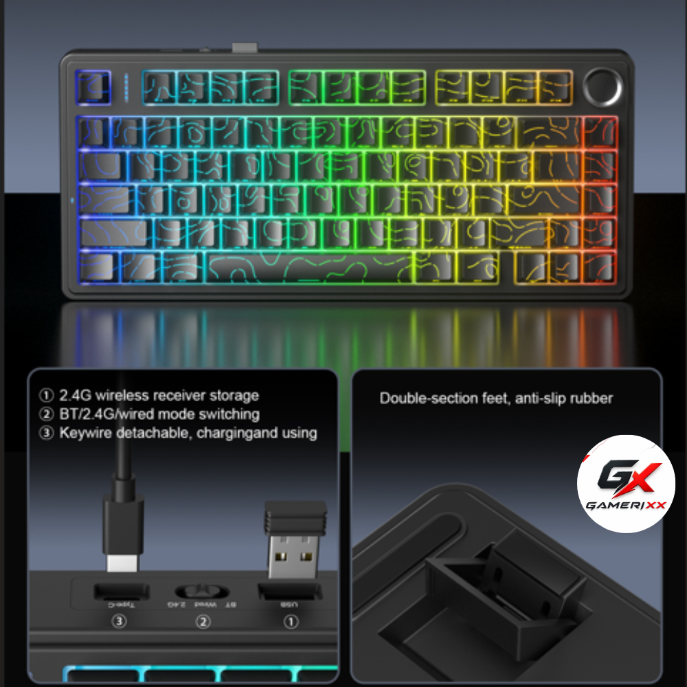 Bàn phím cơ Gaming Aula F75 HE kết nối không dây phù hợp chơi game -Dùng cho PC,Laptop -Có Rapid trigger -Pollingrate 8k | BigBuy360 - bigbuy360.vn