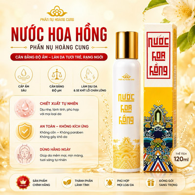 Nước hoa hồng Phấn Nụ Hoàng Cung 120 ml/ 1 chai