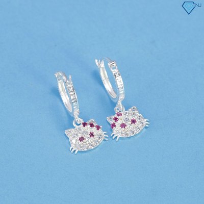 Bông tai cho bé gái bằng bạc hình Hello Kitty BTT0002 Trang Sức TNJ