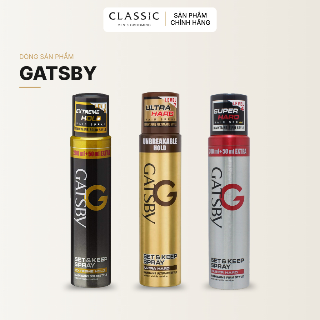 Gôm Xịt Giữ Nếp Gatsby 250ml