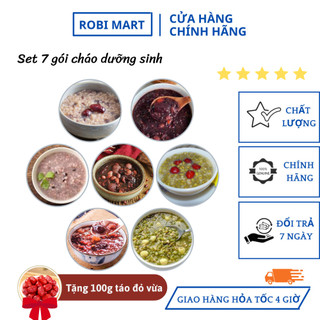 Set 7 gói cháo dưỡng sinh robimart - ăn ngon, khỏe từ bên trong - Tặng kèm 100 gr táo đỏ vừa