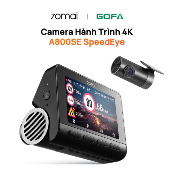 Camera hành trình 4K 70mai A800SE SpeedEye, Cảnh báo giao thông, Ghi hình 4K + 1080p Full HD, Bảo hà