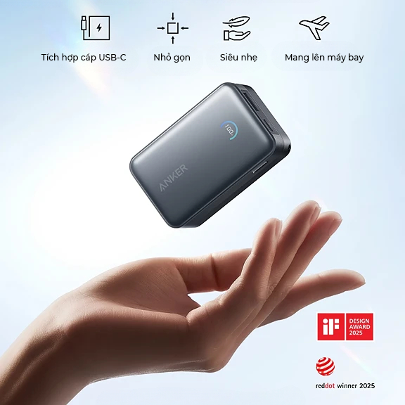 Pin Sạc Dự Phòng Anker Nano 2C1A 45W 10000mah - A1638 - Hàng chính hãng - Bảo hành 18 tháng