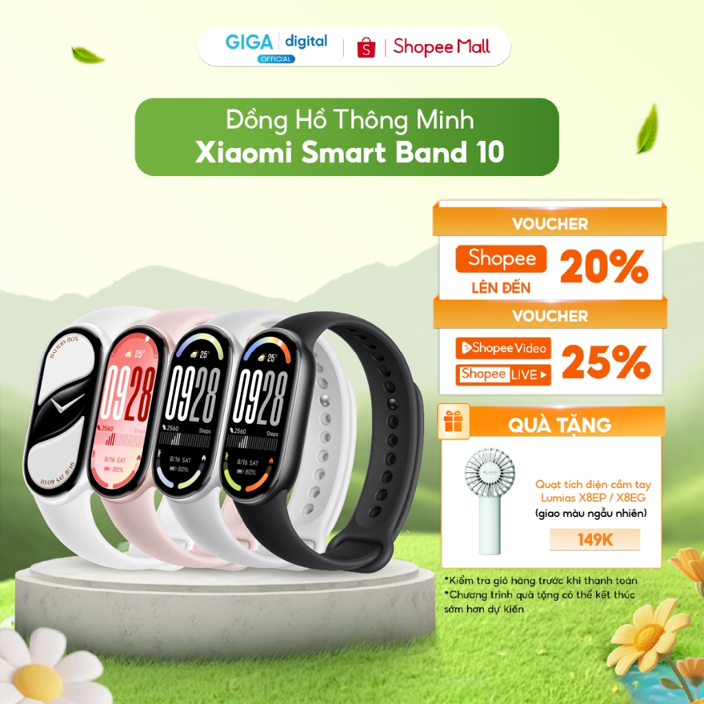 [ƯU ĐÃI QUÀ TẶNG] Đồng hồ thông minh Xiaomi Smart Band 10 - Bluetooth 5.4 - Kháng nước 5ATM - Pin lê