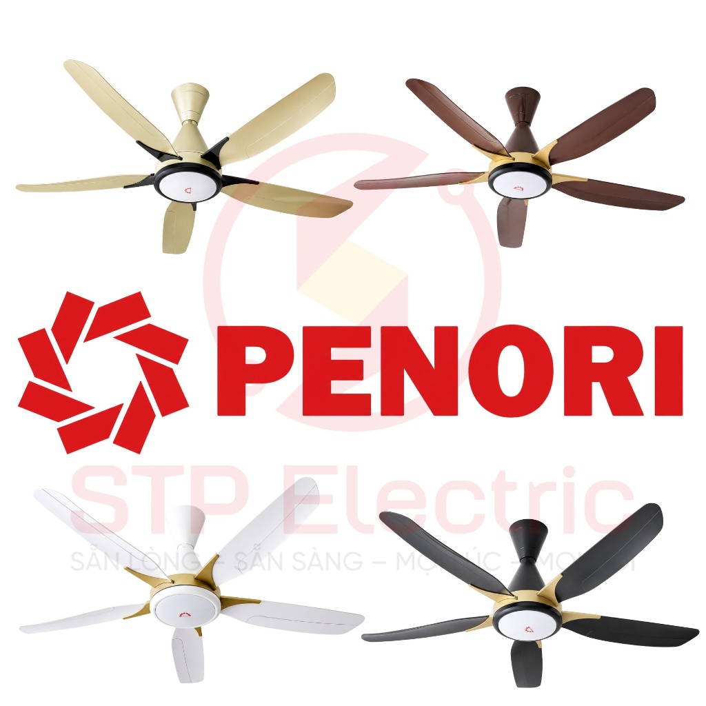 🌀 PENORI QT-05C – QUẠT TRẦN TRANG TRÍ 5 CÁNH 60 INCH CÓ ĐÈN LED 24W, REMOTE MÀN HÌNH LED HIỂN THỊ, Đ