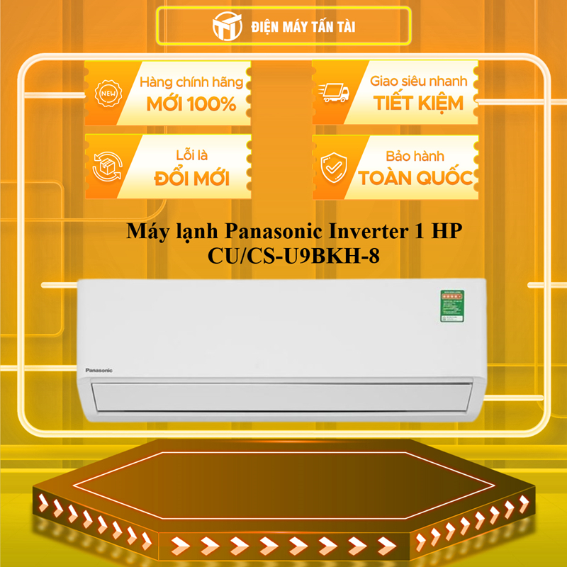 (HCM) - CU/CS-U9BKH-8 - Máy lạnh Panasonic Inverter 1 HP CU/CS-U9BKH-8