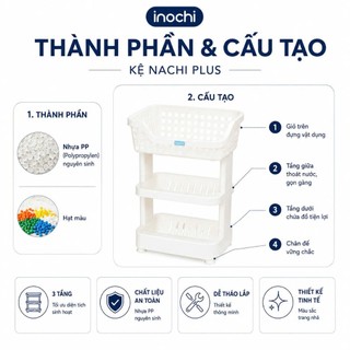 Kệ Nachi & Nachi Plus: Nhựa PP, Thiết Kế 3 Tầng, Dễ Tháo Lắp, Tiện Dụng, Gọn Gàng