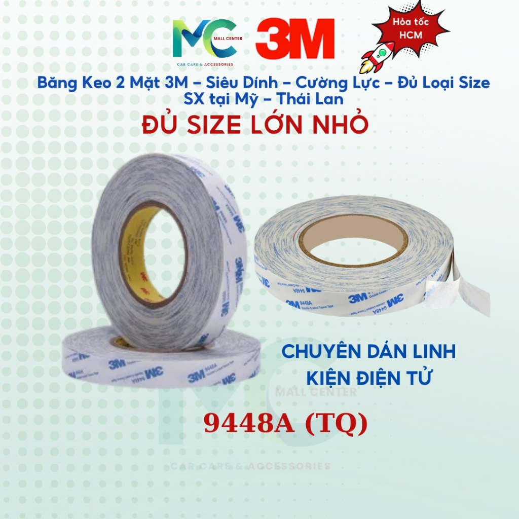 3M - Băng Keo Giấy 2 Mặt Chuyên Linh Kiện Điện Tử 9448/9448A - Trung Quốc