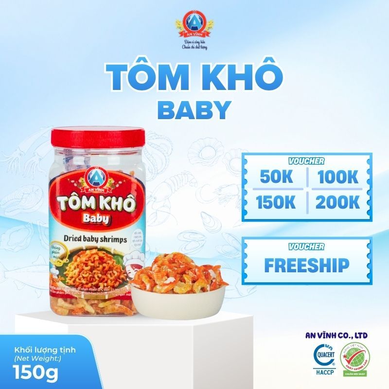 Tôm Khô Baby Đạt Chuẩn HACCP An Vĩnh 150g