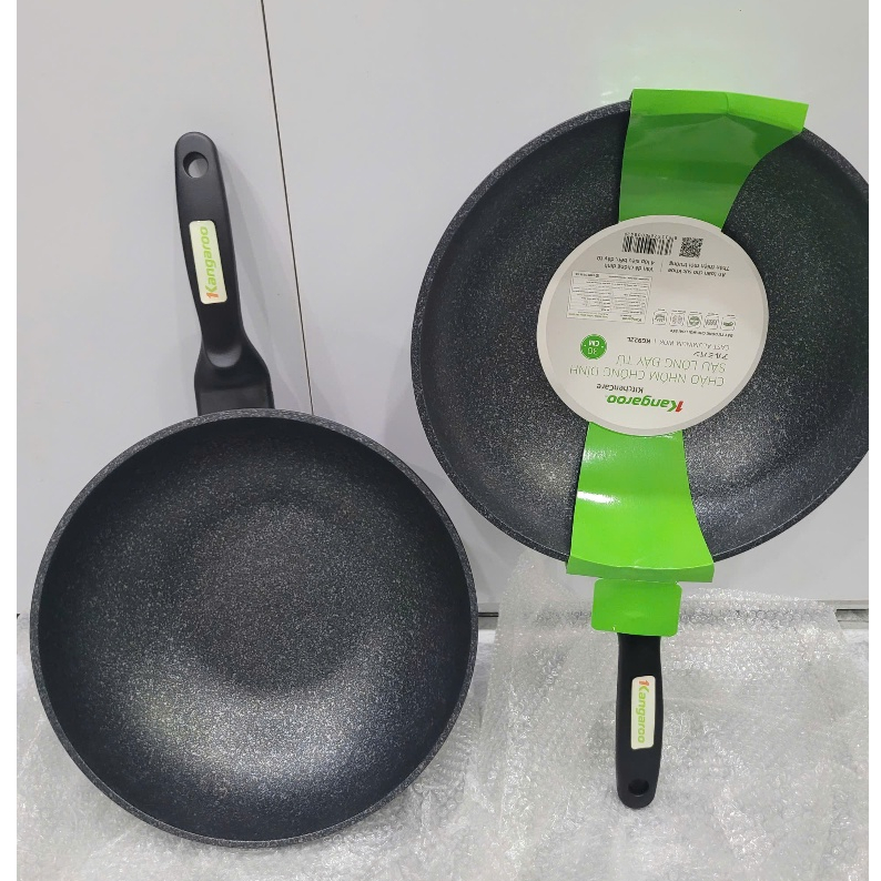 [Mã ELHA9 giảm 10%] Chảo Sâu Lòng Bếp Từ Kangaroo Kitchencare 30cm KG922L - Chảo Nhôm Vân Đá Chống D