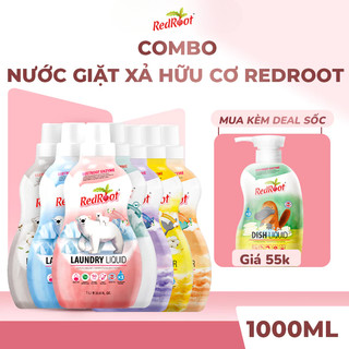 Combo Nước Ngâm Rửa Rau Củ Qủa, Chén Bát + Nước Giặt Xả Quần Áo Cho Bé Hàn Quốc Redroot